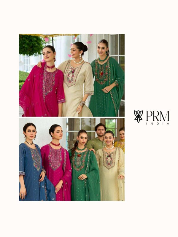 PRM INDIA SAWARIYA 5137 TO 5142 SERIES PURE MAL CHANDERI JACQUARD READYMADE SALWAR SUITS - M