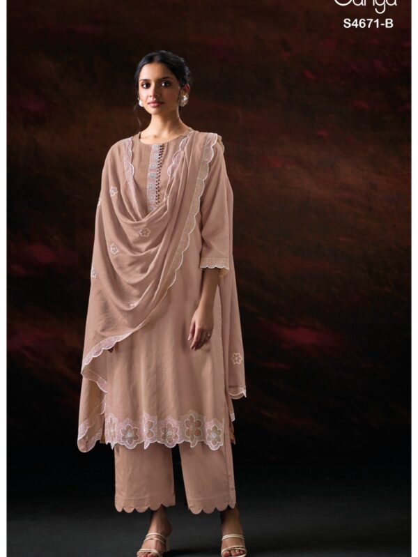 GANGA FASHION NISHIRA 4671 SERIES PREMIUM PURE BEMBERG SUMMER COLLECTION SALWAR KAMEEZ ONLINE - S 4671-B
