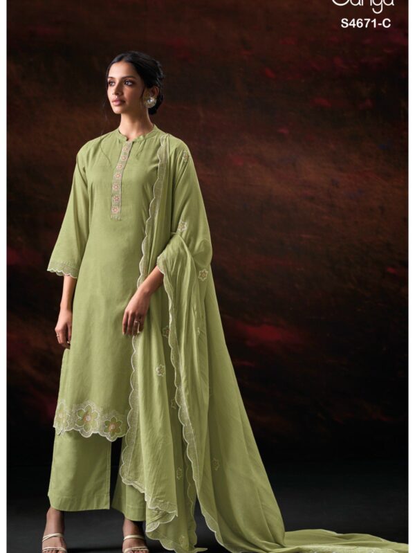 GANGA FASHION NISHIRA 4671 SERIES PREMIUM PURE BEMBERG SUMMER COLLECTION SALWAR KAMEEZ ONLINE - S 4671-C