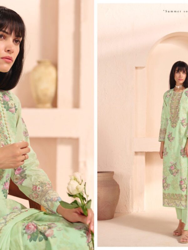 RANG FASHION
CASABELLA 1001 TO 1004 SERIES PURE ORGANDY DIGITAL PRINTED WITH HANDWORK SUMMER COLLECTION - 1003